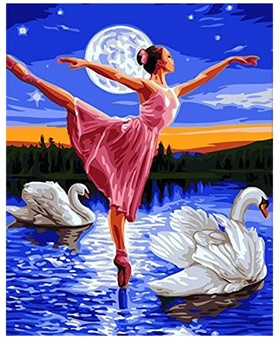 Diamentowa Mozaika Baletnica i łabędzie NO-1007763
