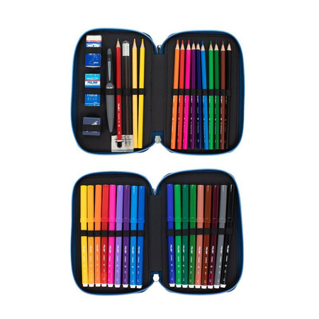 Piórnik 2-komorowy z wyposażeniem Milan THE FUN niebieski