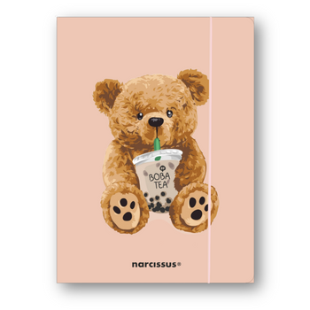 Teczka A4 z gumką Teddies Miś z boba tea