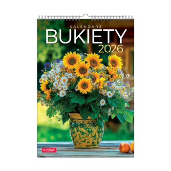 Kalendarz 2026 Bukiety A3 ścienny
