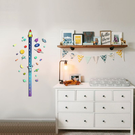 Miarka wzrostu zdrapka dla chłopców kosmiczna przygoda