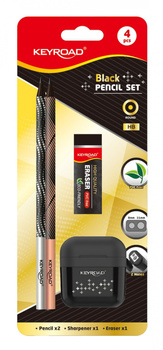 Zestaw szkolny KEYROAD Black Pencil Set czarny blister