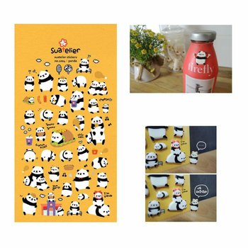 Naklejki ozdobne wypukłe Pandy