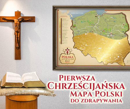 Mapa zdrapka Polska pielgrzyma