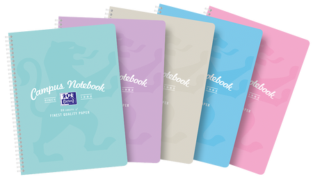 Kołozeszyt A4+ 80k kratka Oxford campus pastel 1 szt. mix