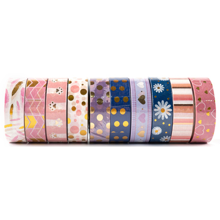 Display Taśma klejąca dekoracyjna Washi Tape Gold Narcissus SET 4 display mix 25 sztuk