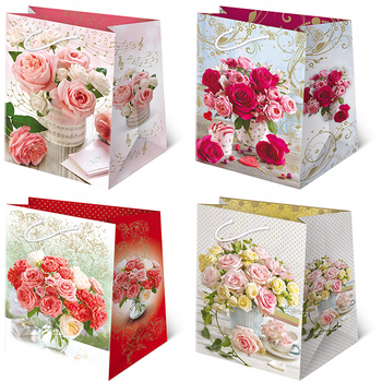 Torebki ozdobne T16-119 Kwiaty bukiety 10 sztuk