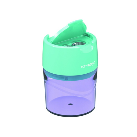 Temperówka plastikowa KEYROAD pastel podwójna z pojemnikiem