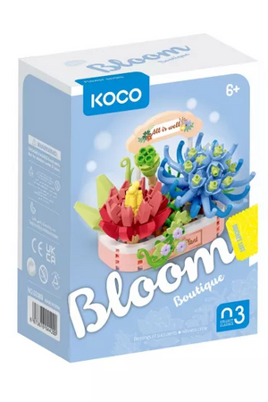 Klocki KOCO sukulenty doniczka niebieska 271 elementów