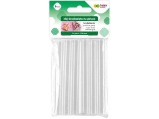 Klej do pistoletu na gorąco Happy Color krystalicznie przezroczysty 11mm x 100mm 6 szt.