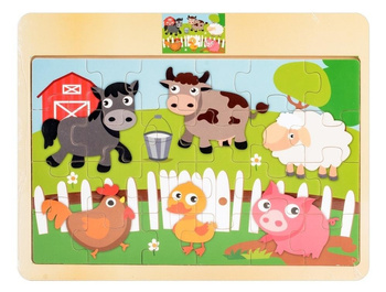 Układanka drewniana Zwierzęta domowe 24 elementy