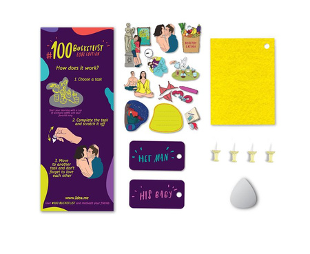 Plakat zdrapka 100 bucketlist love edition