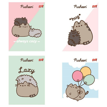 Paczka Zeszyt A5 32 k. kratka Pusheen mix wzorów 15 szt.