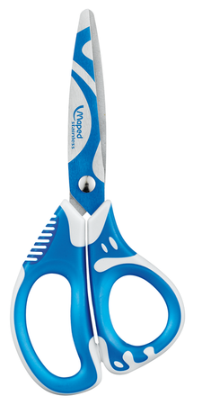 Nożyczki zenoa fit szkolne asymetryczne Maped niebieski 13 cm blister 670190