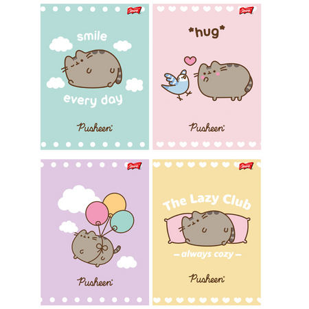 Paczka Zeszyt A5 32k.krata okładka laminowana Pusheen 15 sztuk