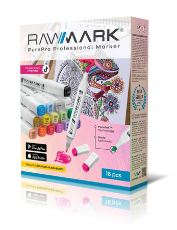 Promarkery alkoholowe Rawmark PurePro pastel 16 kolorów