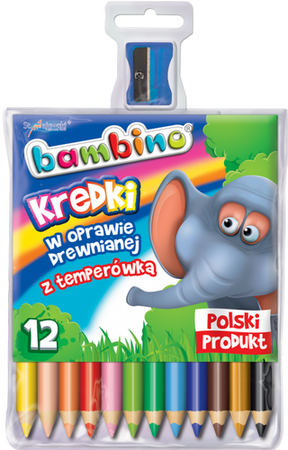 Kredki ołówkowe Bambino 12 kolorów z temperówką