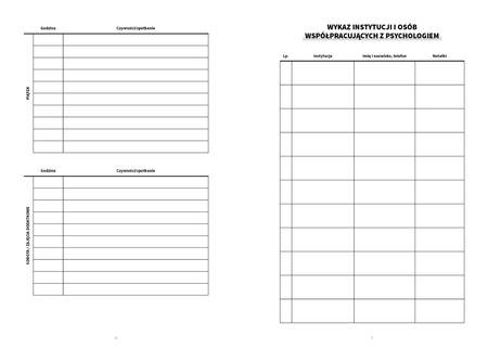 Dziennik zajęć psychologa szkolnego