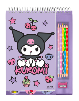 Notatnik z kredekami i temperówką Kuromi KU00014
