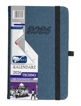 Kalendarz 2026 Techno A6 tygodniowy grafitowy