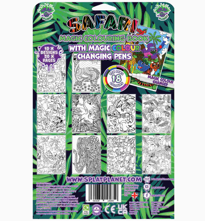 Książeczka do malowania z mazakami zmieniającymi kolor Safari