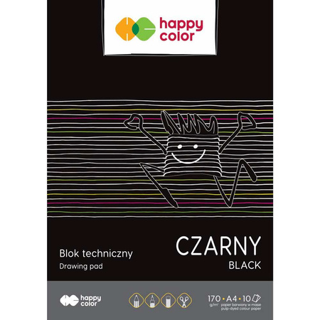 Paczka Blok techniczny czarny A4 170g Happy Color 20 sztuk