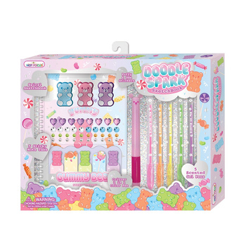 Notatnik na spirali z długopisami Żelkowe Misie