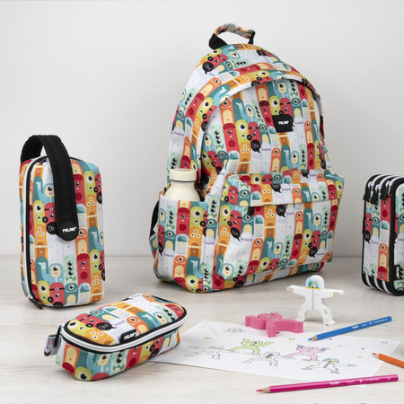 Multipiórnik owalny z 4 piórnikami MILAN ALIENS wielokolorowy