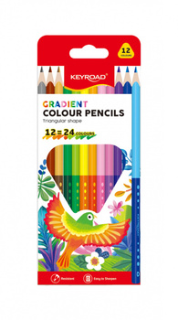 Kredki ołówkowe KEYROAD gradientowe 12 kolorów