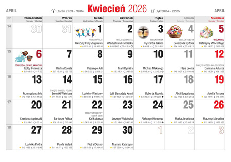 Kalendarz 2026 Koty KA-1