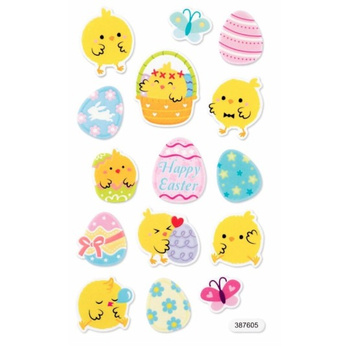 Naklejki z pianki świecące w ciemności kurczaczki 15szt.