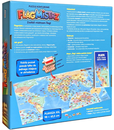 Gra Flagmistrz Puzzle konturowe