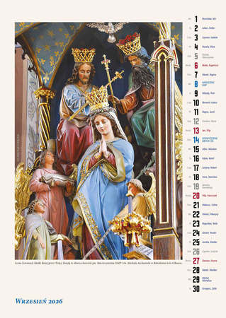 Kalendarz 2026 ścienny Maryja Królowa Polski