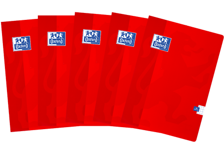 Paczka Zeszyt A4 60k kratka Oxford ESSE czerwony pakiet 5 sztuk