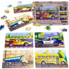 Puzzle 4w1 drewniane Pojazdy