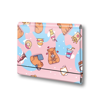 TECZKA ŁAMANA A5 NA GUMKĘ T 0121 KAPIBARA FOOD FOLIA MAT NIERYSUJĄCA