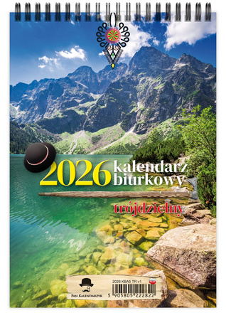 Kalendarz 2026 biurkowy pionowy trójdzielny na spirali KBA5-TR