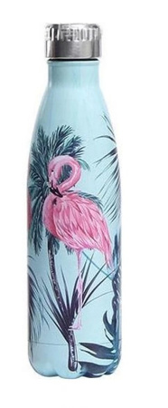 Butelka termiczna wzór flaming i palma 500ml