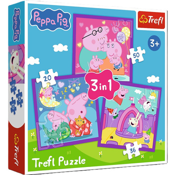 PUZZLE 3w1 Zwyczaje świnki Peppy 34893