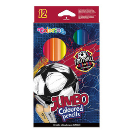 Kredki ołówkowe trójkątne jumbo Colorino football 12 kolorów