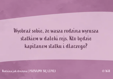 Rodzina jak drużyna Poznajmy się lepiej Karty konwersacyjne dla dzieci w wieku 6+