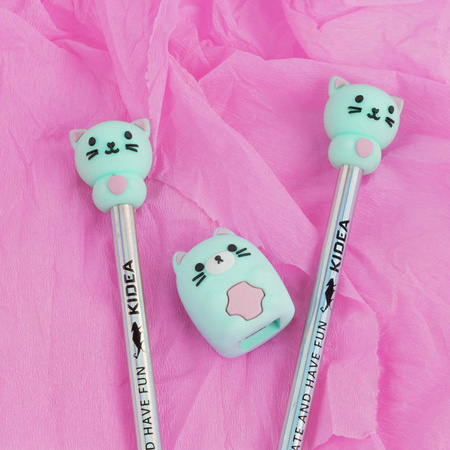 Zestaw 2 ołówki i temperówka Kotek Kidea