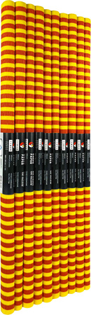 Paczka Bibuła marszczona 50x200 paski czerwone na żółtym 10 rolek