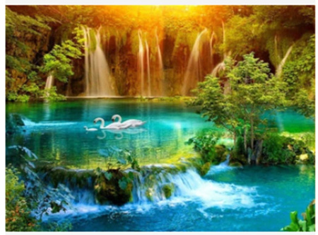 Diamentowa Mozaika Wodospad w dolinie łabędzie NO-1007411