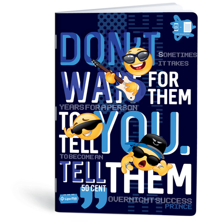 Paczka Zeszyt A4 40k kratka Mar Mar Emoti aplikacja pakiet 10szt.