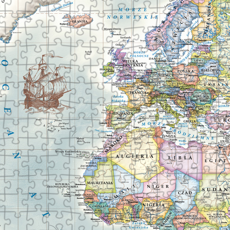 Puzzle 2000 Świat polityczny mapa stylizowana 1:42 000 000