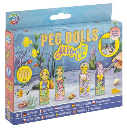 Zestaw drewnianych laleczek do pomalowania Syrenka