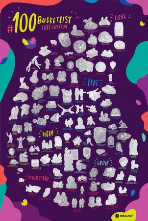 Plakat zdrapka 100 bucketlist love edition