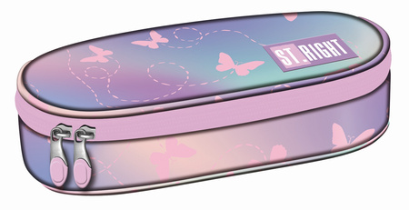 Piórnik saszetka usztywniona z wewnętrzną klapką Pink Butterflies