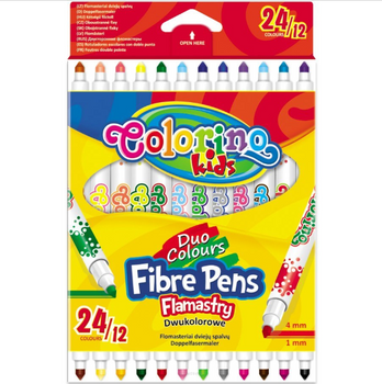 Flamastry Colorino Kids dwukolorowe 12 sztuk 24 kolorów